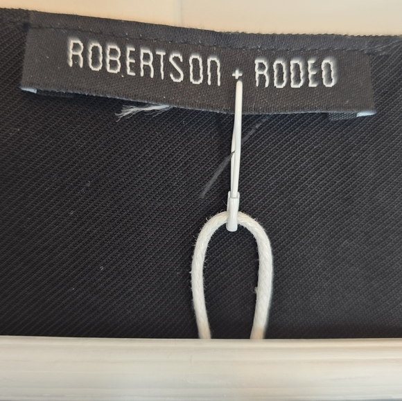 ROBERTSON + RODEO Gabrielle Tuxedo Vest Black Button Tie Back Women's Large Chic - Picture 6 of 10